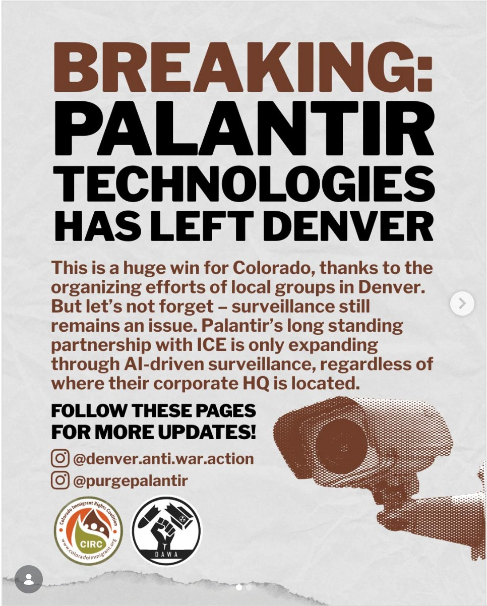 Palantir Leaves Denver