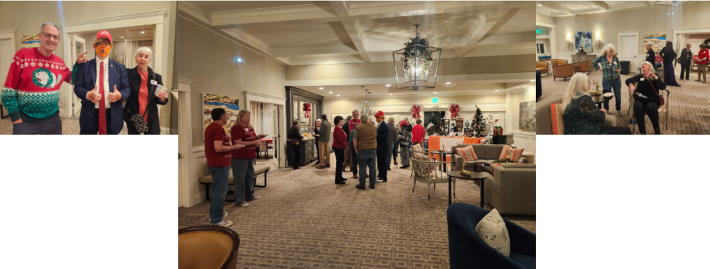 Three party people - room view - party gathered